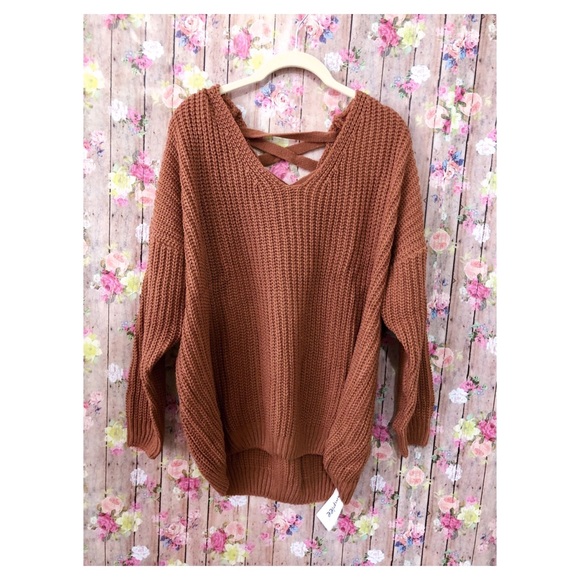 Copper Soft Knit Sweater Back Detail - Picture 6 of 6